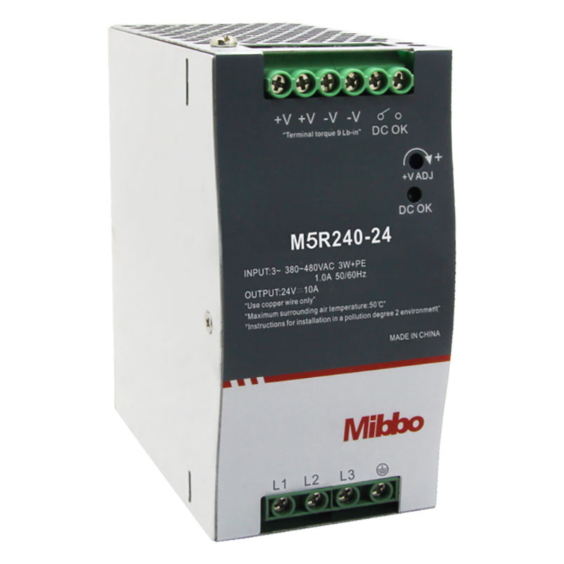 M5R Series High performance three phase DC-OK Din-rail Power Supply