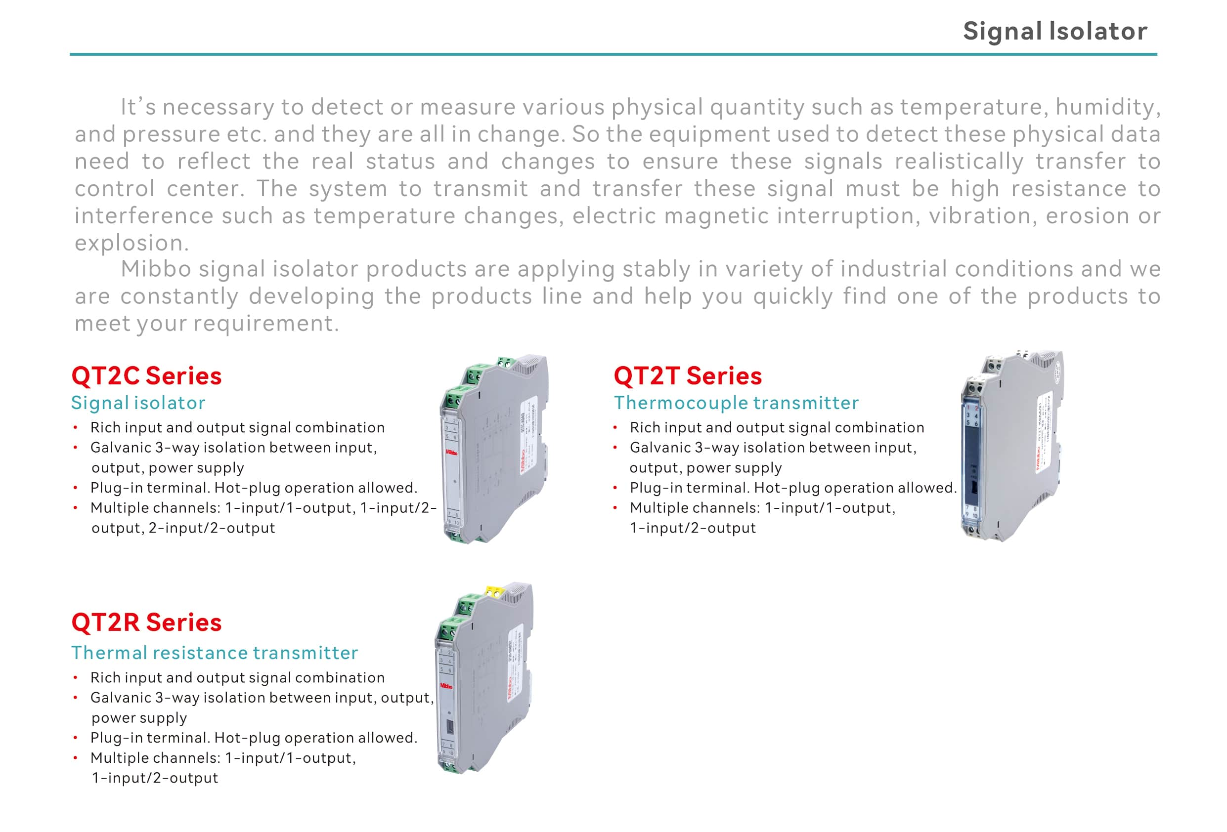 QT2C Series Signal Isolator